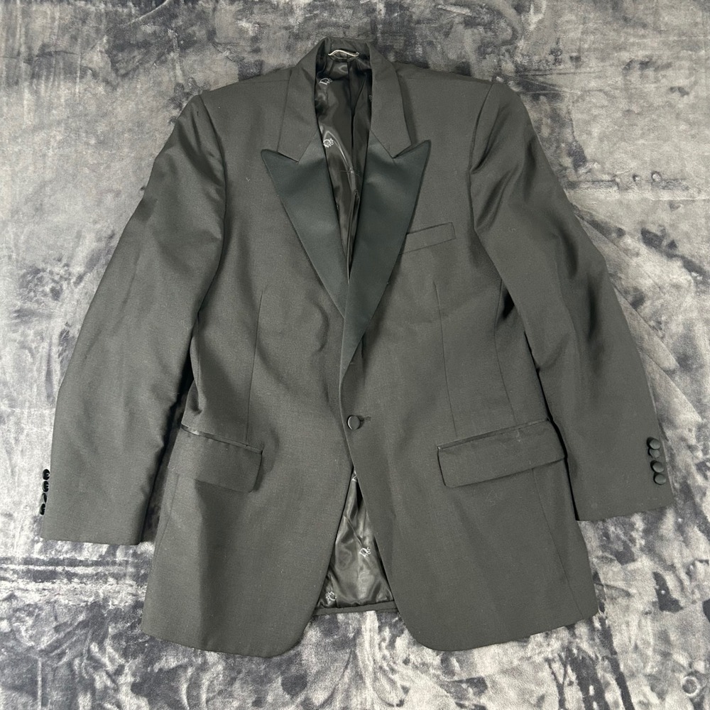 Christian Dior Tuxedo Jacket Mens 42 Black Peak Lapel Vintage Monsieur‎ Blazer